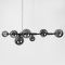 Чорна люстра Gorizia на 9 графітових плафонів