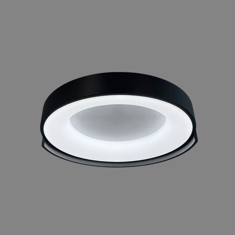 Стельовий LED-світильник у чорному корпусі на три режими Ø50х12 см