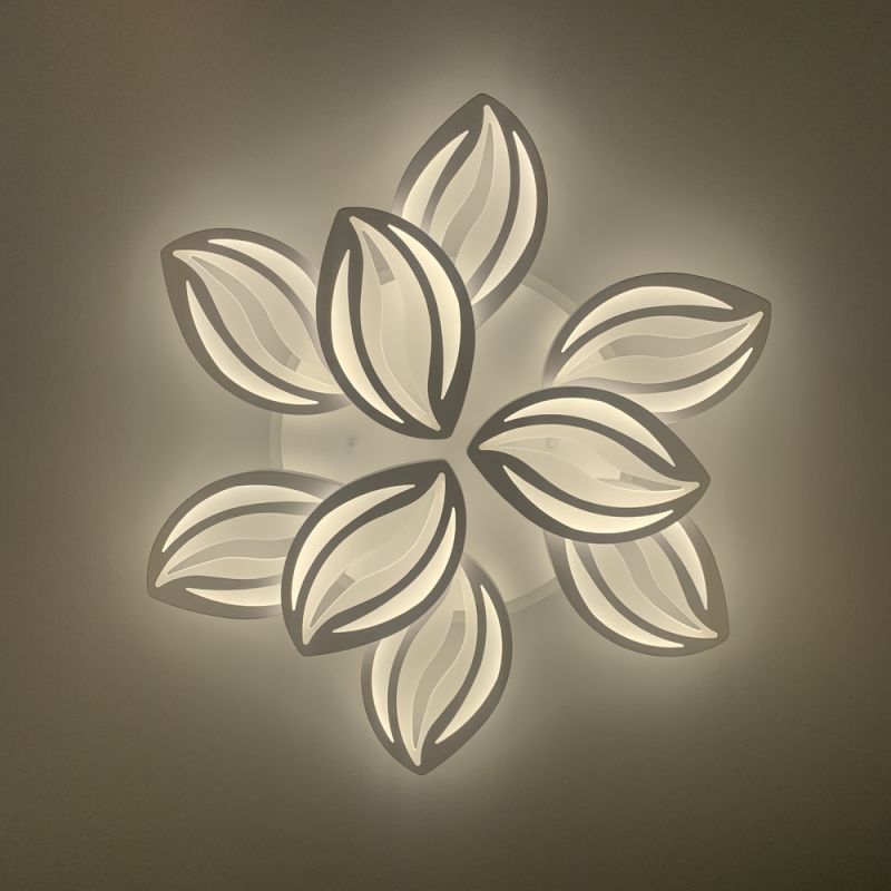 Стельова LED люстра біла на 9 пелюсток