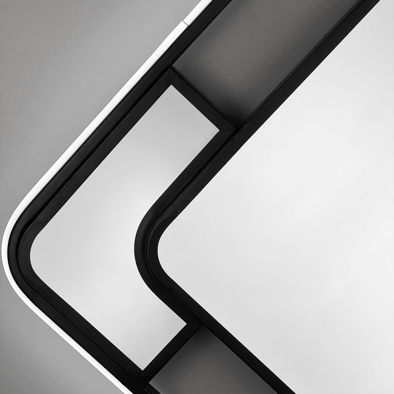Сучасний LED-світильник у чорному квадратному корпусі 65х65 см