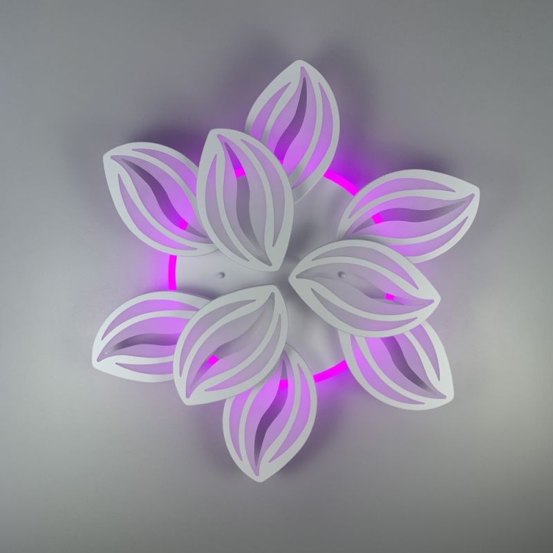 Стельова LED люстра біла на 9 пелюсток