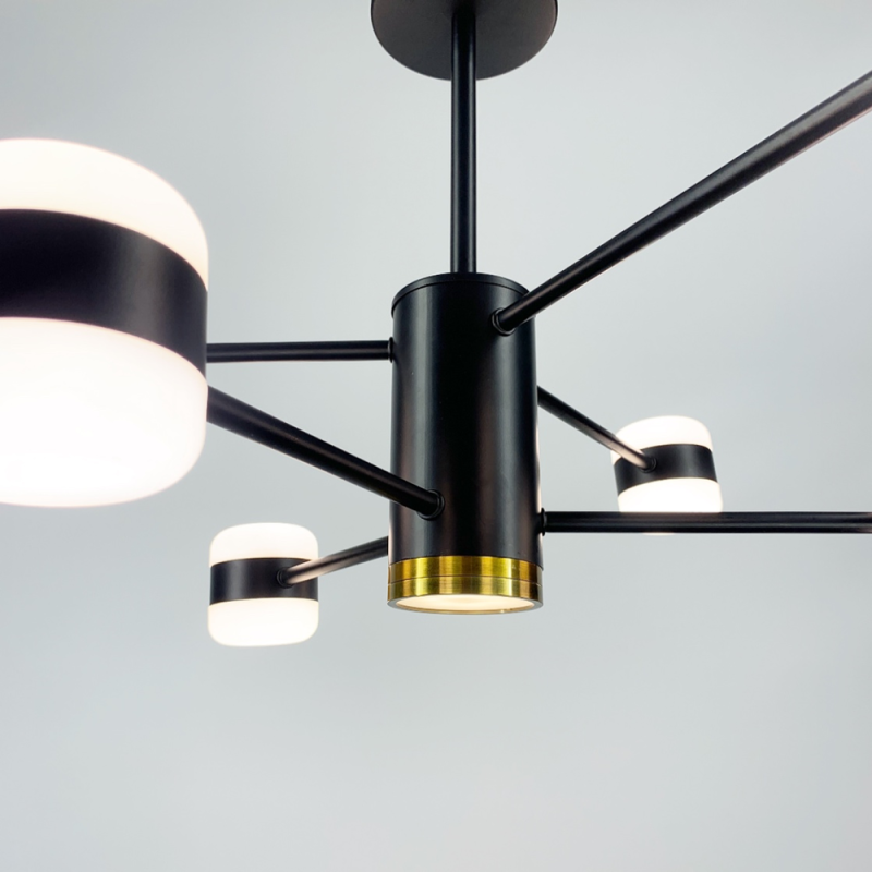 Дизайнерська LED люстра в чорному кольорі