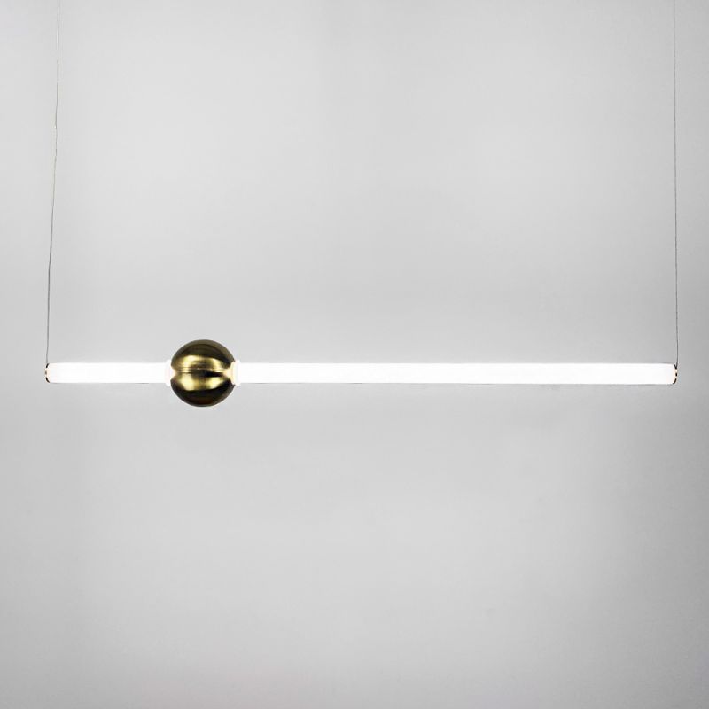Led світильник Tube&Ball із латунною кулькою у двох формах