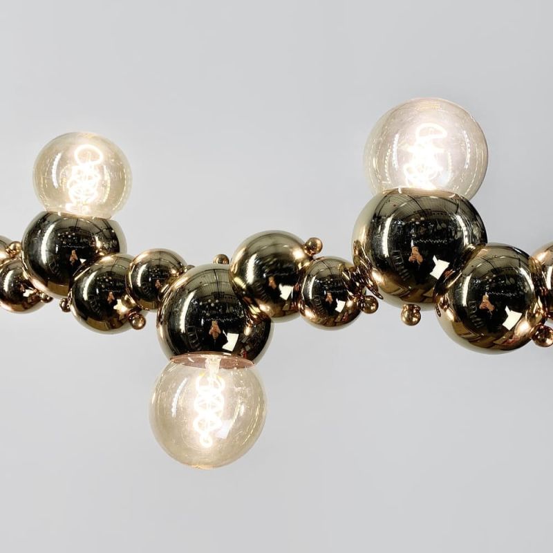 Люстра Bubble у золотому каркасі 130 см
