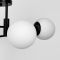 Стельова чорна люстра на 4 білих плафонів Ø 55 см