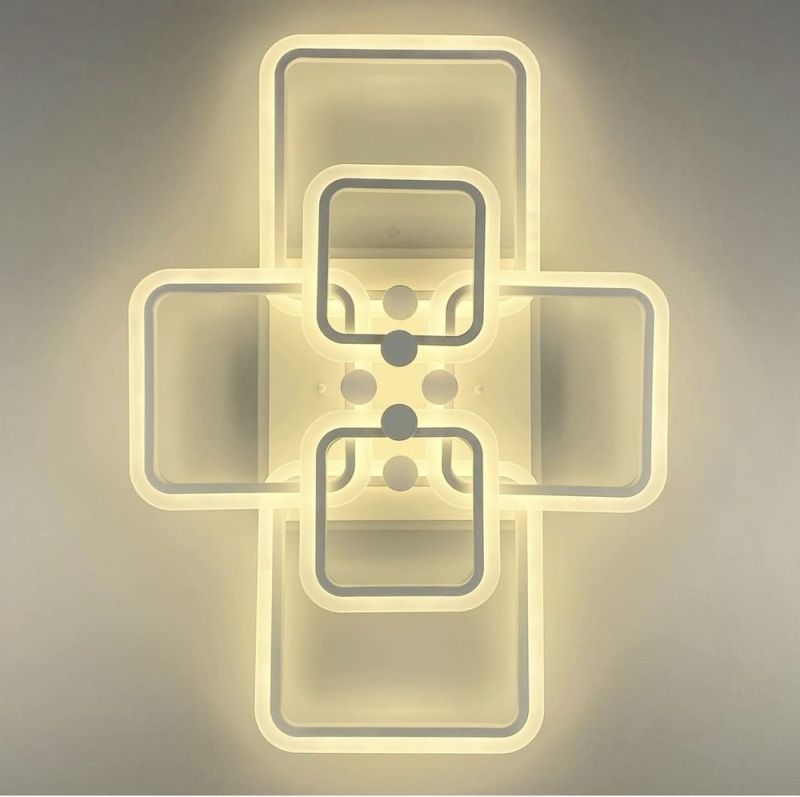 Світлодіона LED люстра на 2+2+2 ріжки квадратної форми