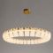 Підвісна латунна Led люстра з скляними пластинами Ø80 см