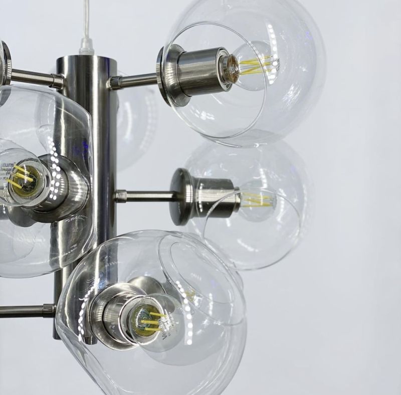 Ексклюзивна люстра в трендовому кольорі корпусу Satin Nickel