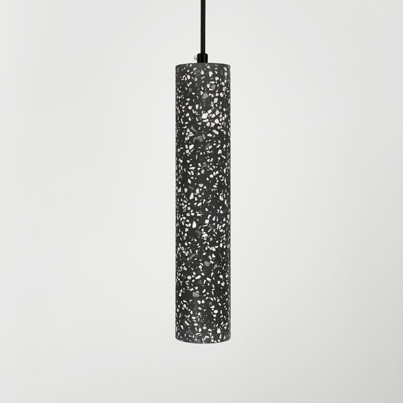Підвіс Terrazzo Cylinder Long із сірим бетонним плафоном 30х6 см 