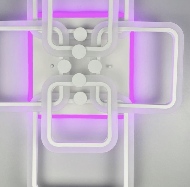 Світлодіона LED люстра на 2+2+2 ріжки квадратної форми