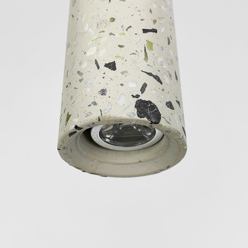 Підвіс Terrazzo Cylinder Long із білим бетонним плафоном 30х4 см 