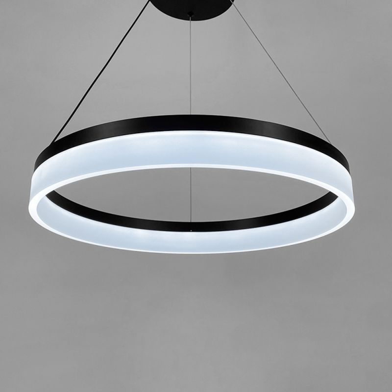 Сучасна LED люстра у чорному каркасі Ø 80 см