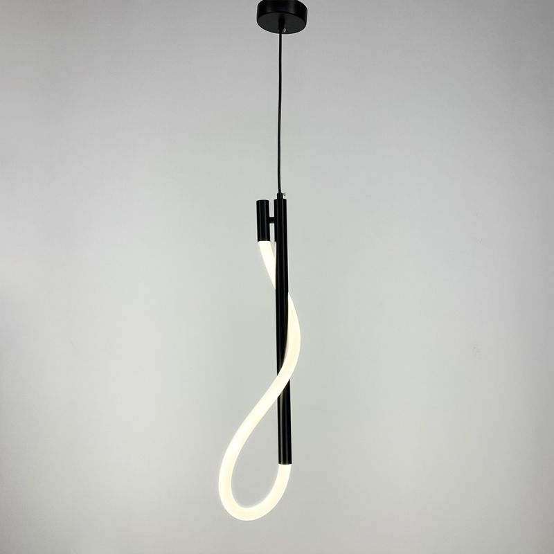 Чорний підвіс з гнучкою LED стрічкою у корпусі 60 см