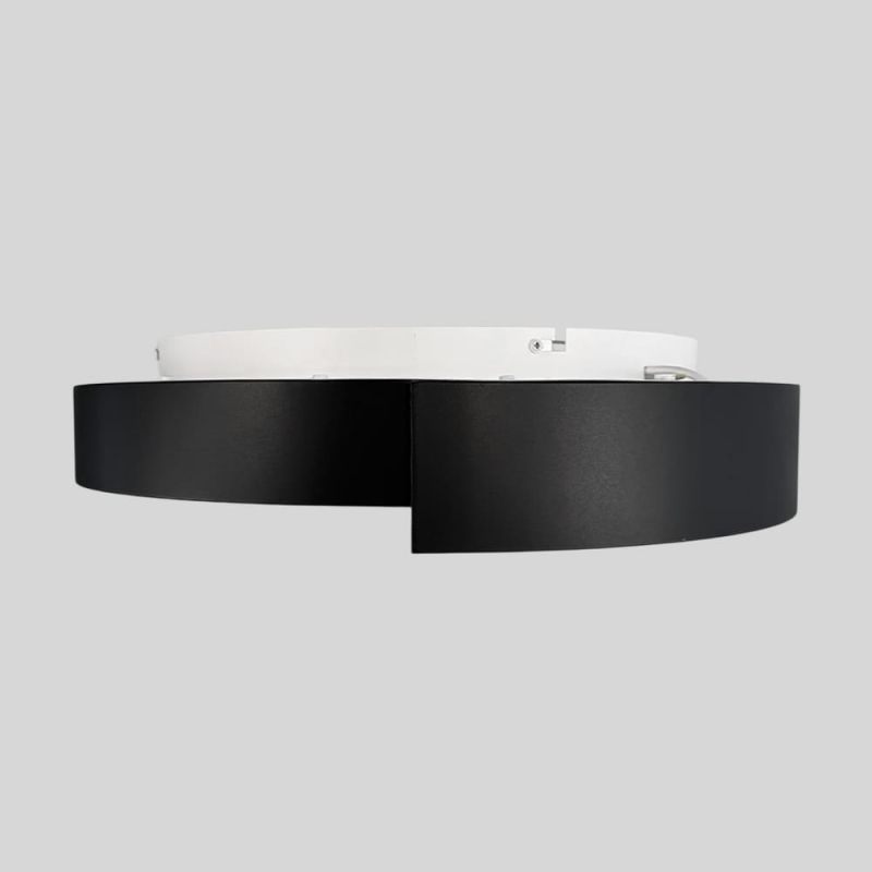 Стельовий LED-світильник у чорному корпусі на три режими Ø50х12 см