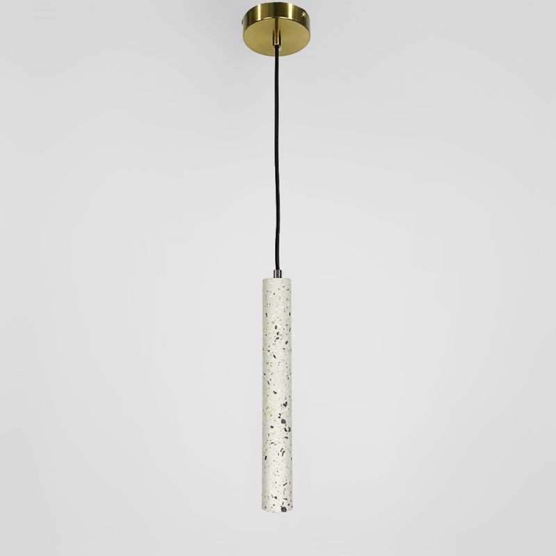 Підвіс Terrazzo Cylinder Long із білим бетонним плафоном 30х4 см 