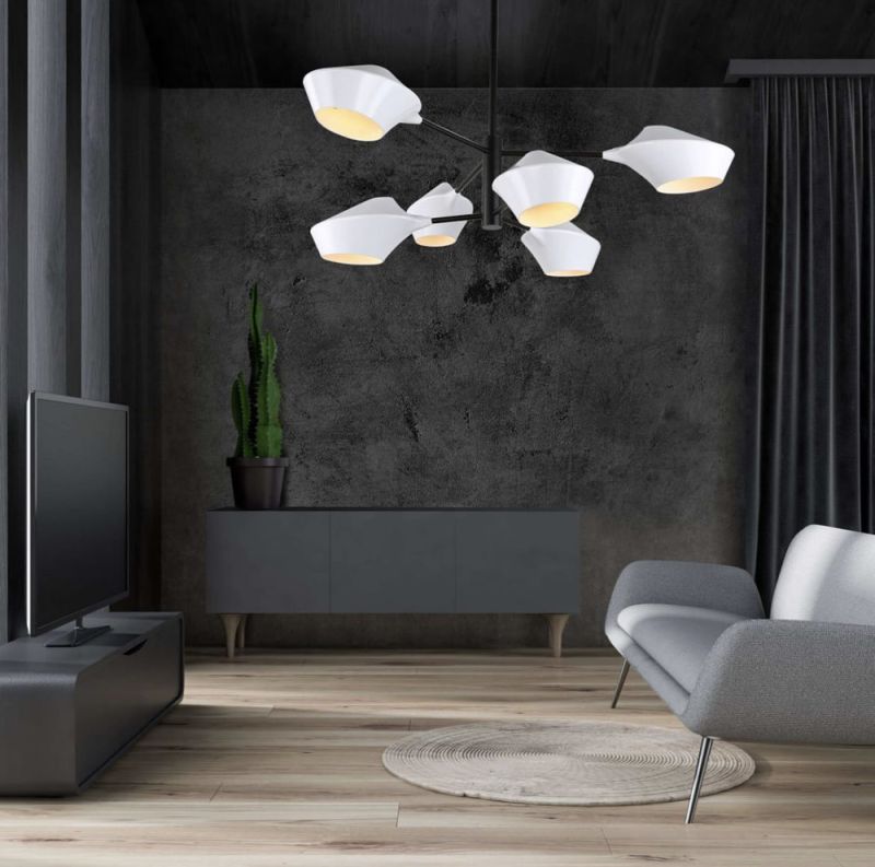 Стельова люстра Lumina Deco у чорному каркасі