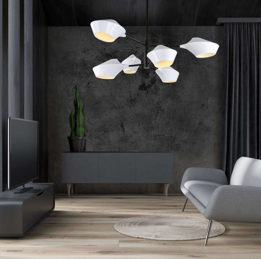 Стельова люстра Lumina Deco у чорному каркасі