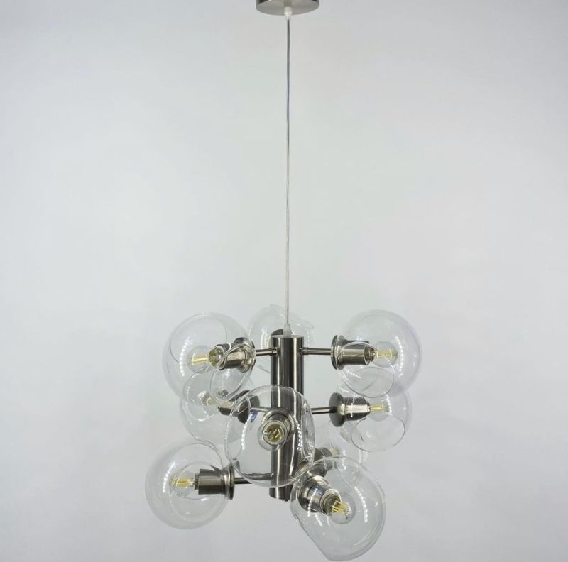 Ексклюзивна люстра в трендовому кольорі корпусу Satin Nickel