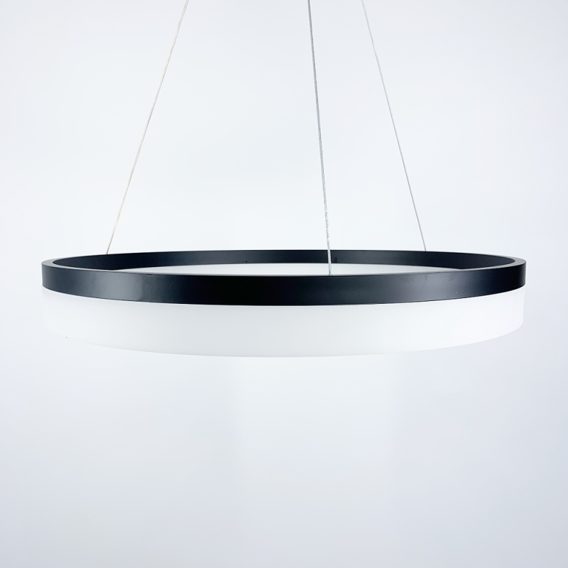 Сучасна LED люстра у чорному каркасі Ø 60 см