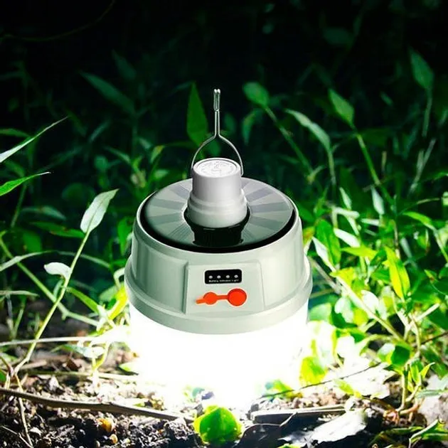 Акумуляторна LED лампа + сонячна батарея + USB