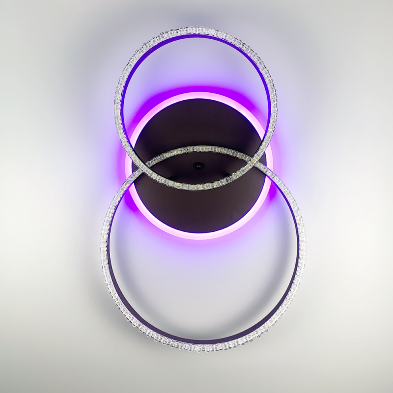 LED люстра кольору coffee із золотистою фурнітурою