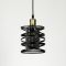 Світильник у чорному видовженому корпусі з 5-ма графітовими плафонами