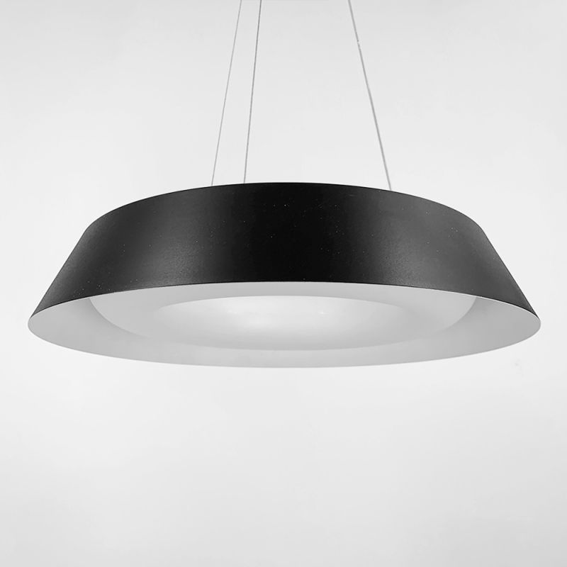 LED світильник підвісний круглий у чорному корпусі