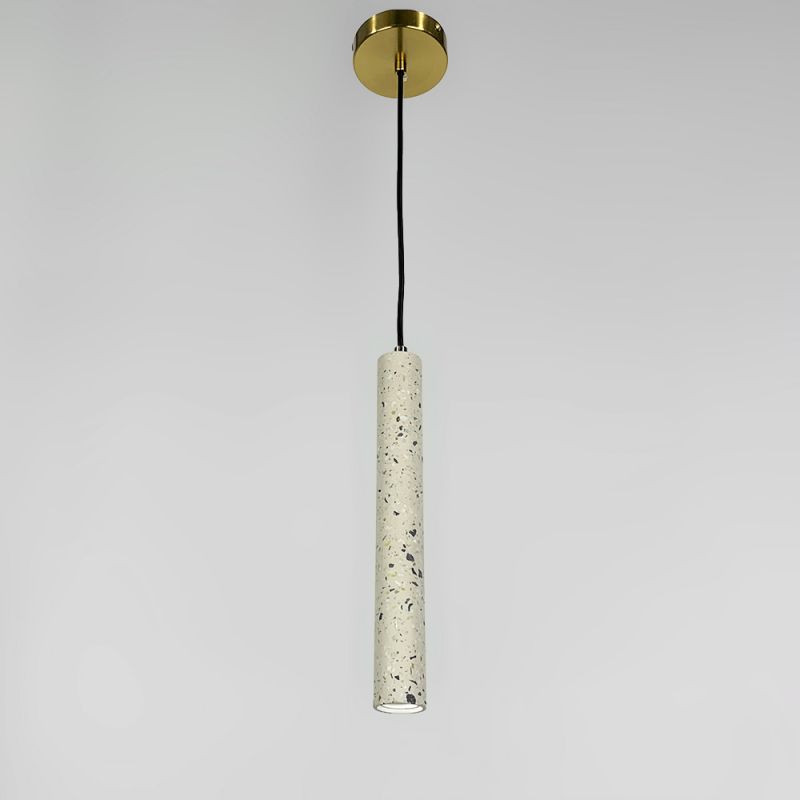 Підвіс Terrazzo Cylinder Long із білим бетонним плафоном 30х4 см 