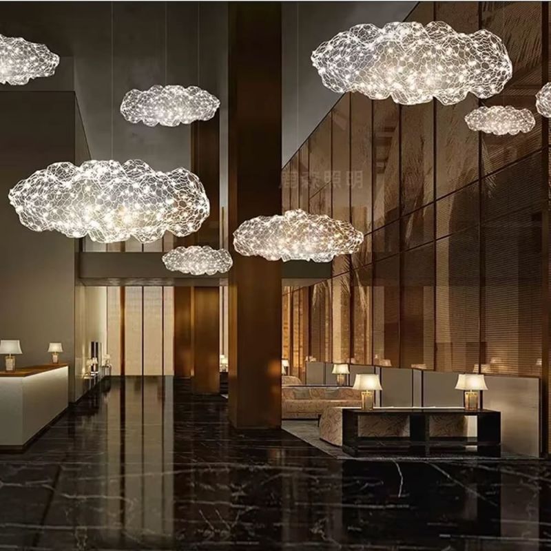 Декоративна люстра-хмаринка LED CLOUD у білому корпусі 60х37 см