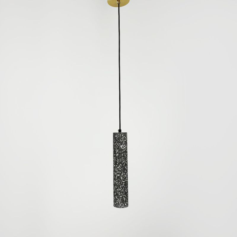 Підвіс Terrazzo Cylinder Long із сірим бетонним плафоном 30х6 см 