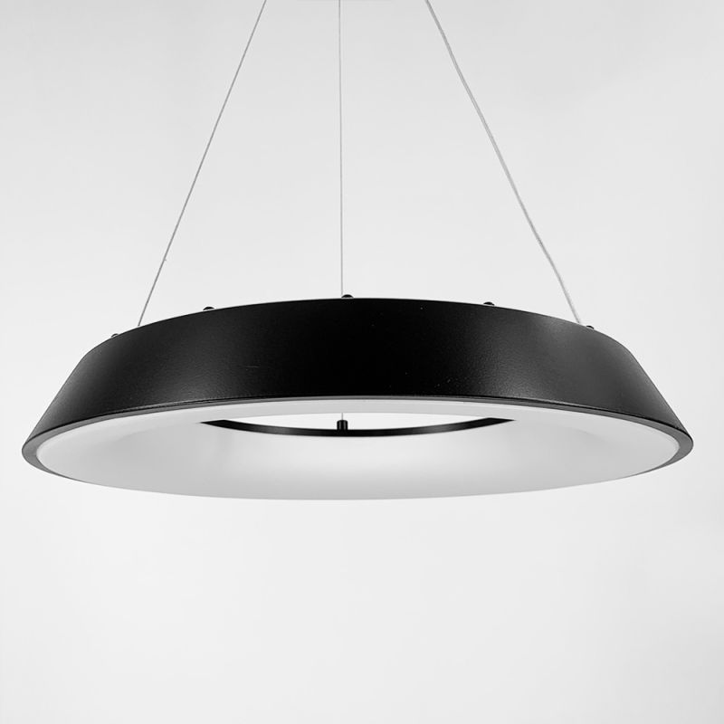 LED світильник круглий підвісний у чорному корпусі
