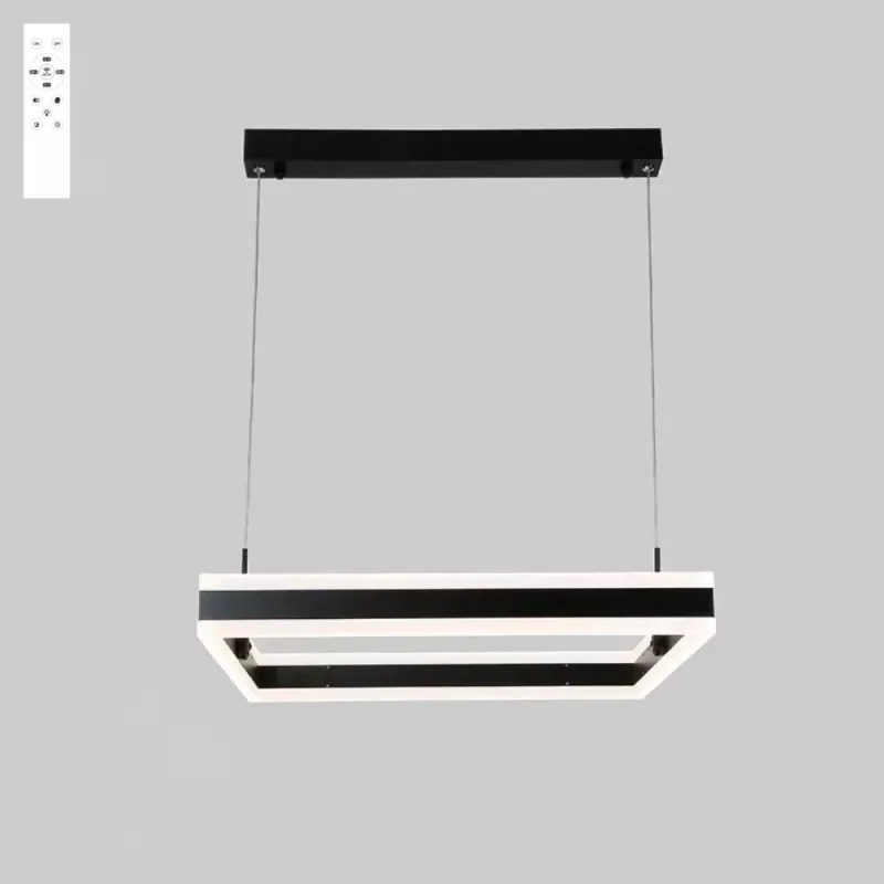 Люстра підвісна чорна світлодіодна з пультом STELLA 100W BLACK