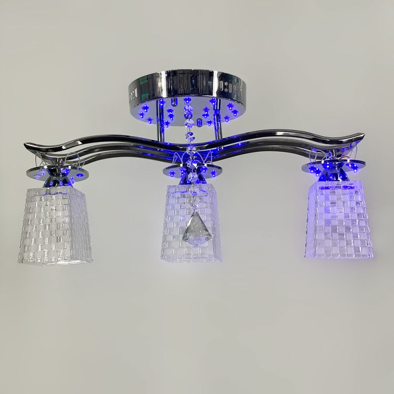 Хромована люстра на 3 плафони Е14 з RGB
