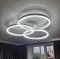 LED світильник білий на 3 кільця з хромованою смужкою d50 см