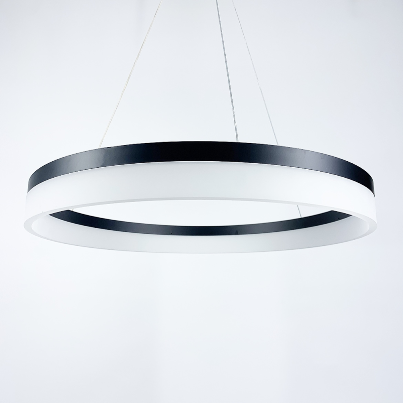 Сучасна LED люстра у чорному каркасі Ø 60 см