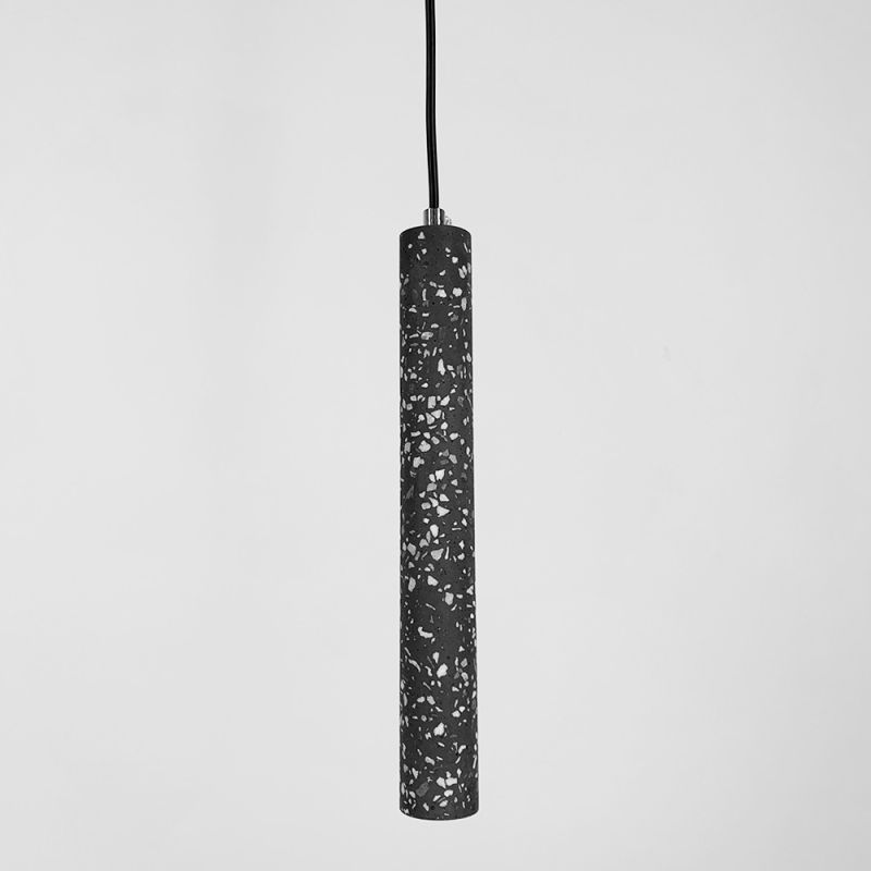 Підвіс Terrazzo Cylinder Long із сірим бетонним плафоном 30х4 см 