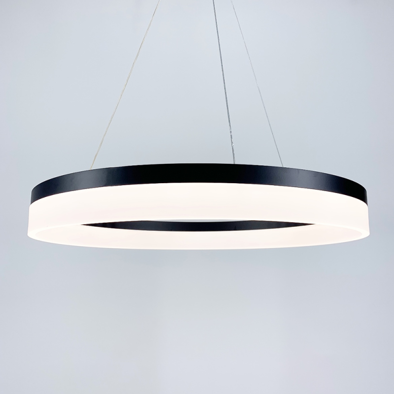 Сучасна LED люстра у чорному каркасі Ø 60 см