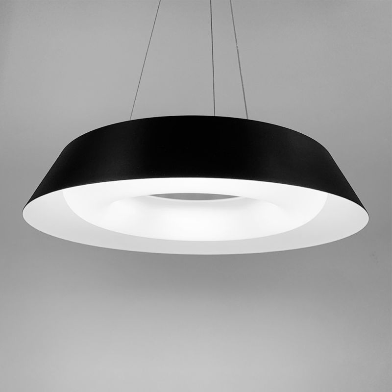 LED світильник підвісний круглий у чорному корпусі