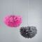 Світильник з натуральним пір'ям рожевого кольору Ø 40 см