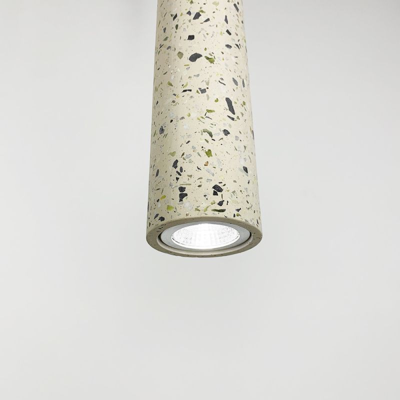 Підвіс Terrazzo Cylinder Long із білим бетонним плафоном 30х6 см 
