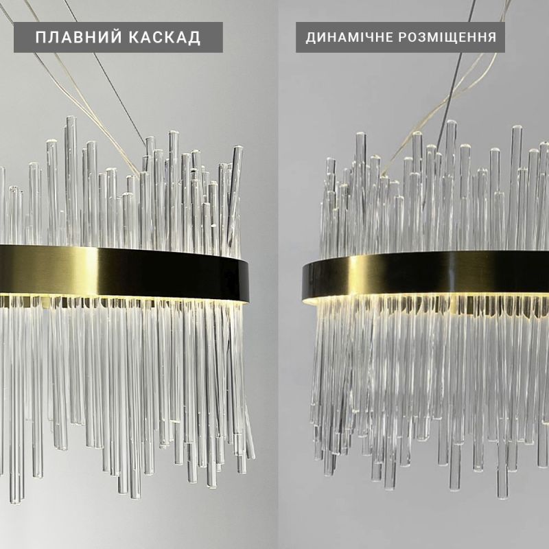 Підвісна LED люстра у вишуканому латунному каркасі Ø 100 см