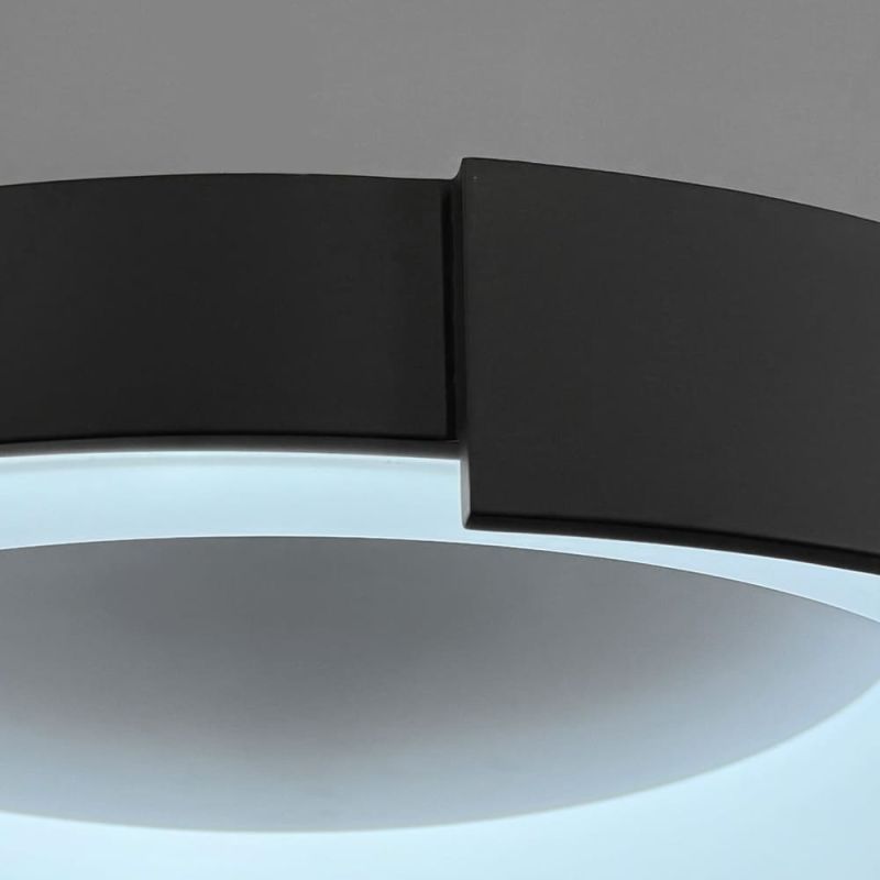 Стельовий LED-світильник у чорному корпусі на три режими Ø50х12 см