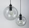 Мінімалістичний чорний світильник із прозорим плафоном Ø 25 см