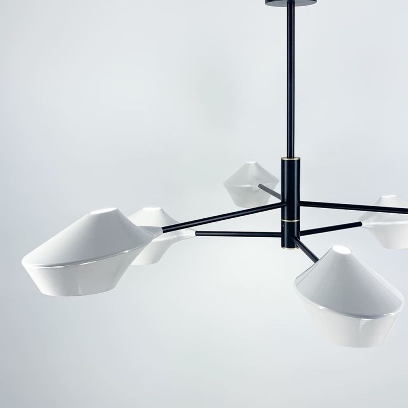 Стельова люстра Lumina Deco у чорному каркасі