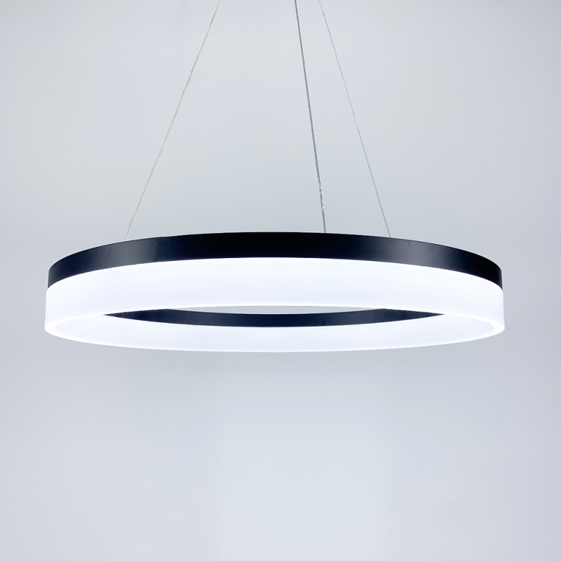 Сучасна LED люстра у чорному каркасі Ø 60 см