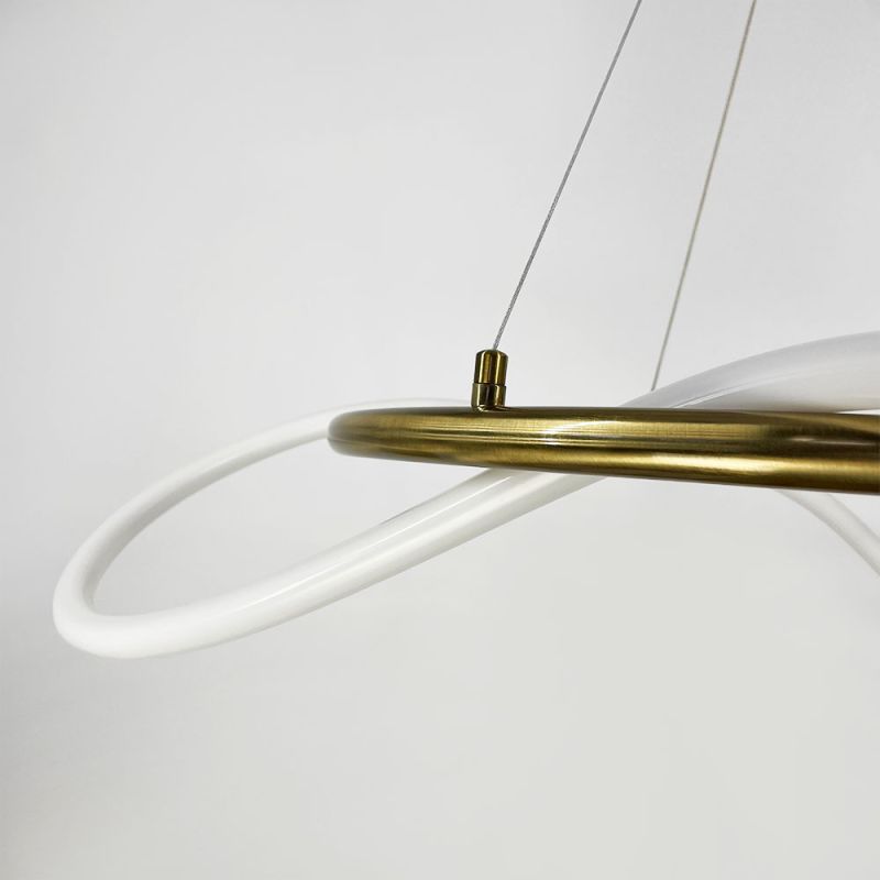  Латунна кільцева люстра з гнучкою LED стрічкою Ø95 см (кільце 60 см)