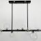 Видовжена чорна люстра-молекула на 10 плафонів 95 см