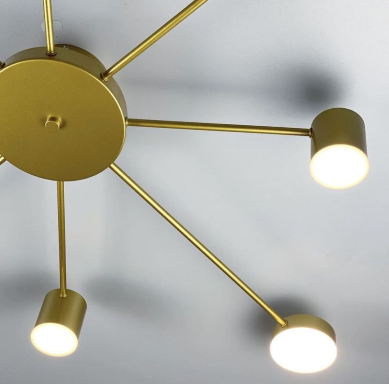 Стельовий LED світильник золотистого кольору