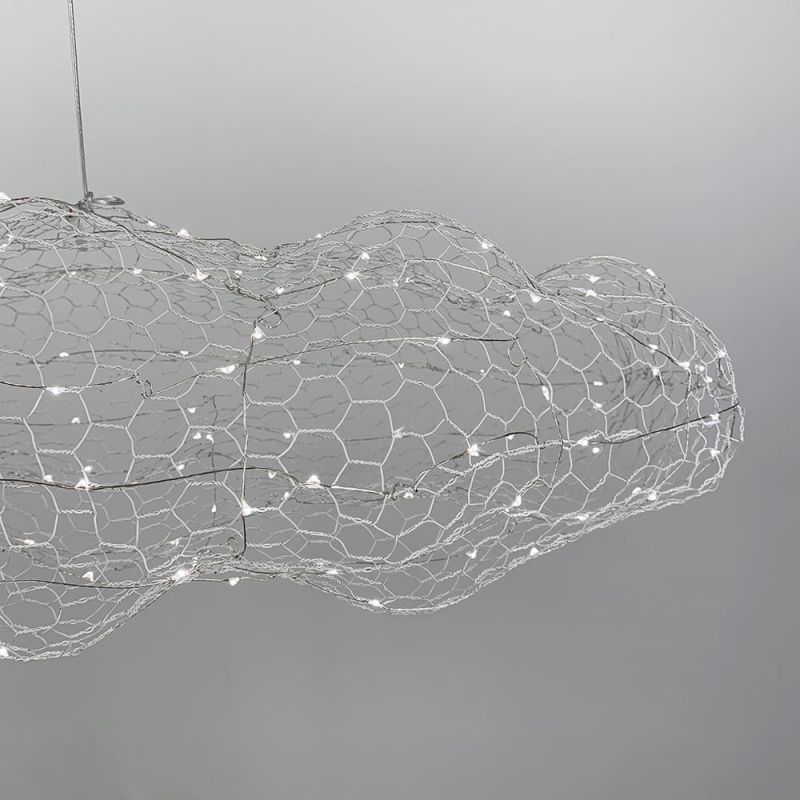 Декоративна люстра-хмаринка LED CLOUD у білому корпусі 80х45 см