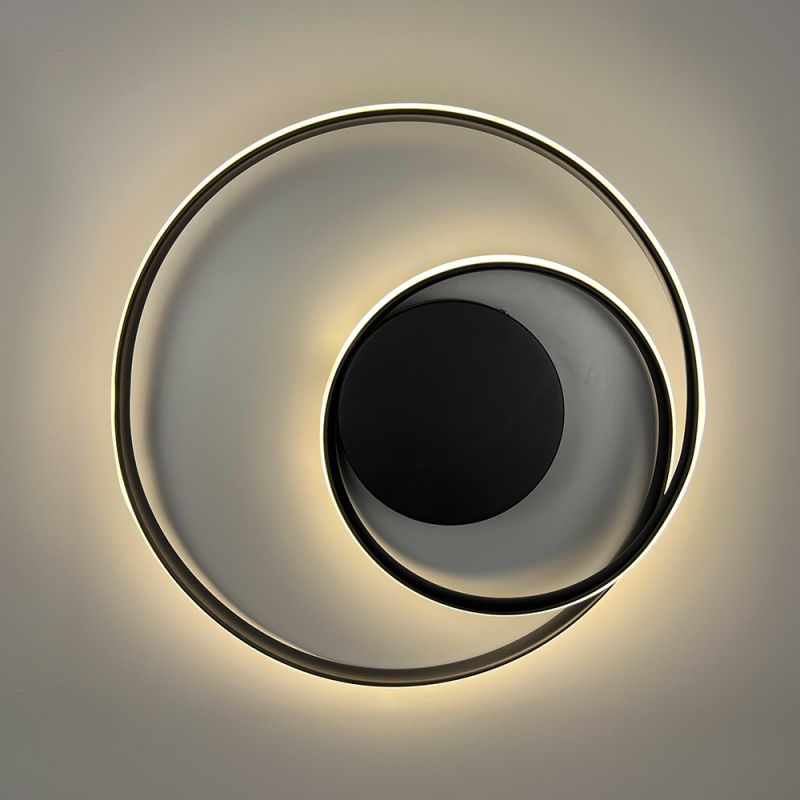 Сучасний LED-світильник у чорному корпусі Ø 50 см